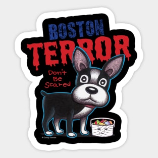 Boston Terror Halloween Dog Sticker